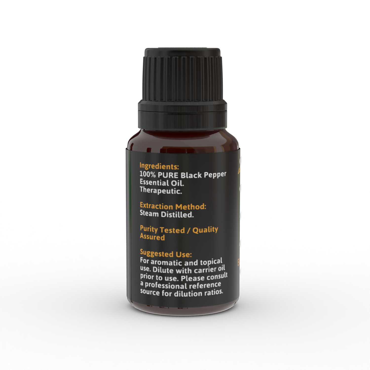 Black Pepper Pure Essential Oil -Nausea, Cramps, Gas Relief - deSensua